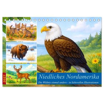 Niedliches Nordamerika (Tischkalender 2027 DIN A5 quer), CALVENDO Monatskalender