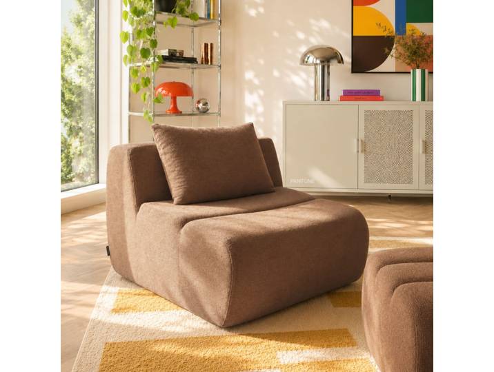 Chauffeuse 1 place tissu marron