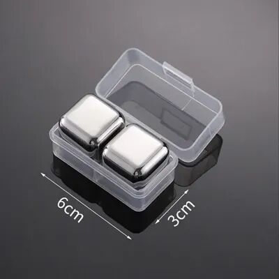 Lush Living Finds Arctic Chill Stainless Steel Whiskey Stones Reusable Ice Cubes For Whiskey, Wine & Cocktails 2pc Silver