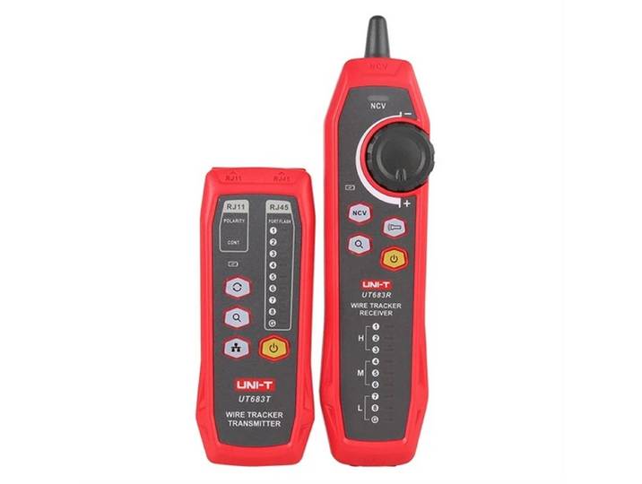 UNI-T UT683KIT kabelzoeker en kabeltester voor netwerkkabel\, coax\, telefoonkabel en voedingskabels door de isolatie