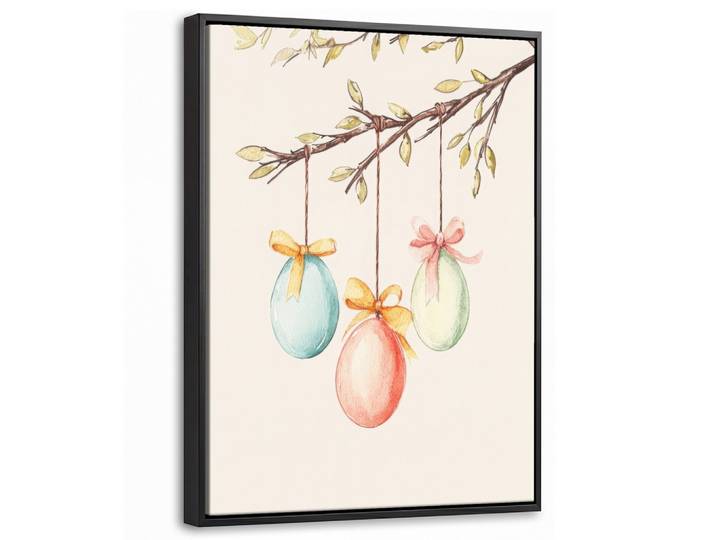 LEINWAND Bilder mit Rahmen - Osterkuchen - Schleife - Eier - 30x40