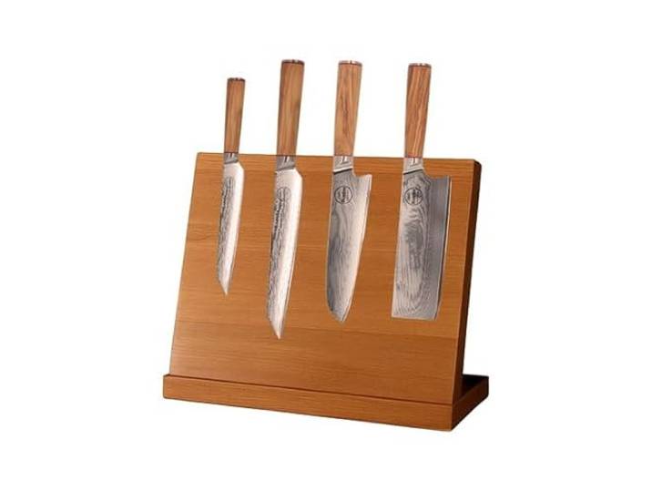Sumisu Knives - Messerset 4-teilig - 67 Schichten - Santoku - Nakiri - Yanagiba und Shotoh Messer - Inklusive magnetischer Messerblock