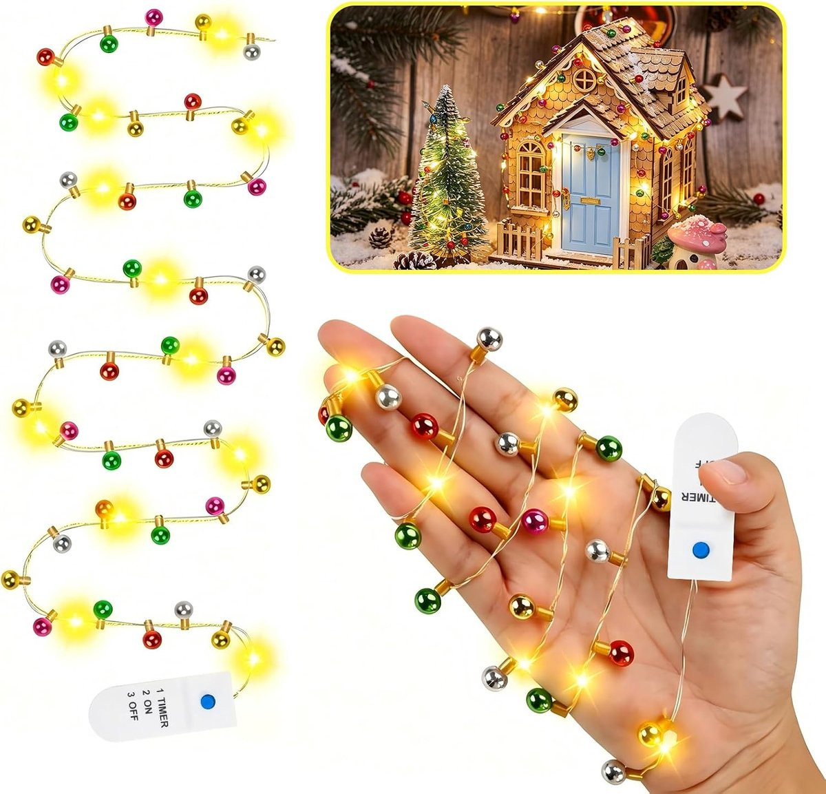 Merkloze warmwitte LED miniature lichtslang van 2 meter