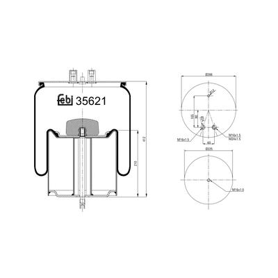 FEBI BILSTEIN Federbalg, Luftfederung Hinterachse rechts 35621 für RENAULT TRUCKS