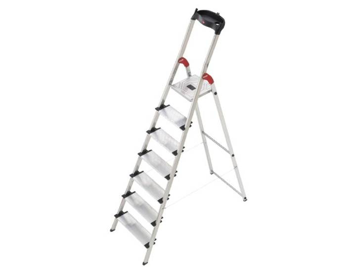 Escabeau sécurisé Pliable en Aluminium 7 marches Extra Larges Hailo ProfiStep XXL