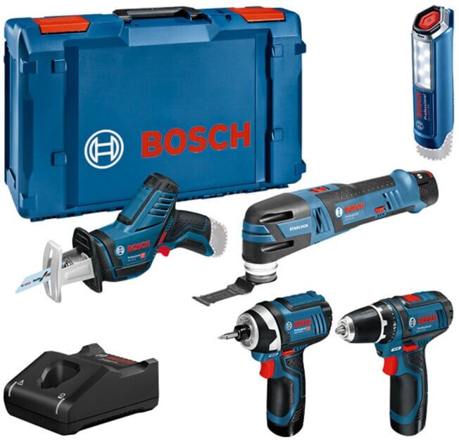 BOSCH Kit Combo 5 pcs 12V : GSR 12V-15/GOP 12V-28/GDR 12V-105/GSA 12V-14/GLI 12V-300 (0615990N1D)