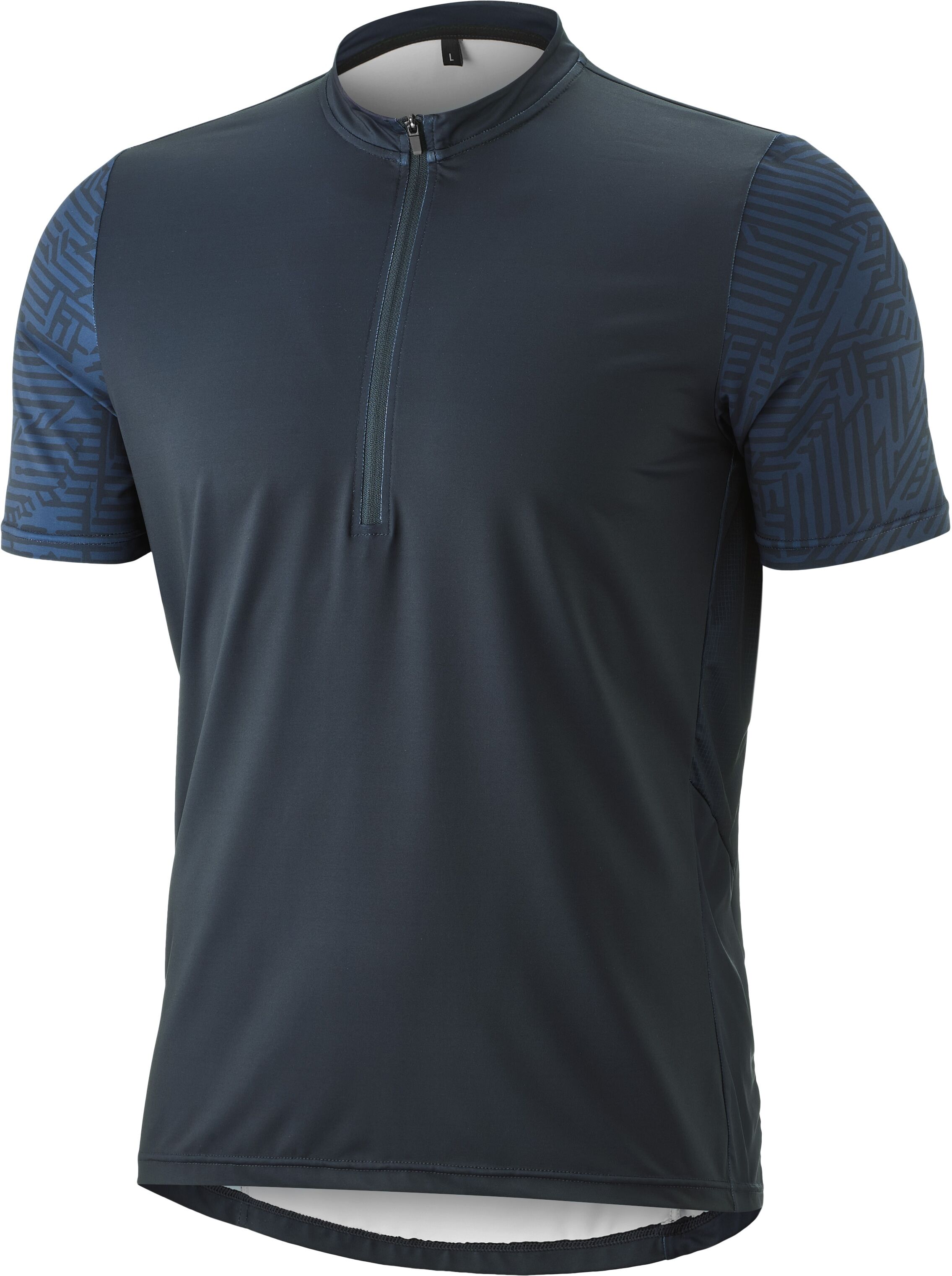Radtrikot GONSO "Adventure Jersey Halfzip M", Herren, Gr. M, blau (nachtblau), 88% Polyester, 12% Elasthan, Rundhals, Trikots Radtrikot, Herren Fahrradtrikot kurzarm, Rückentasche mit RV, Quick-Dry, Slim Fit nachtblau M