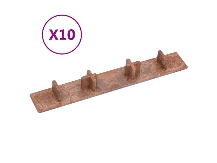 vidaXL Endkappen für Terrassendielen 10 Stk. Braun Kunststoff