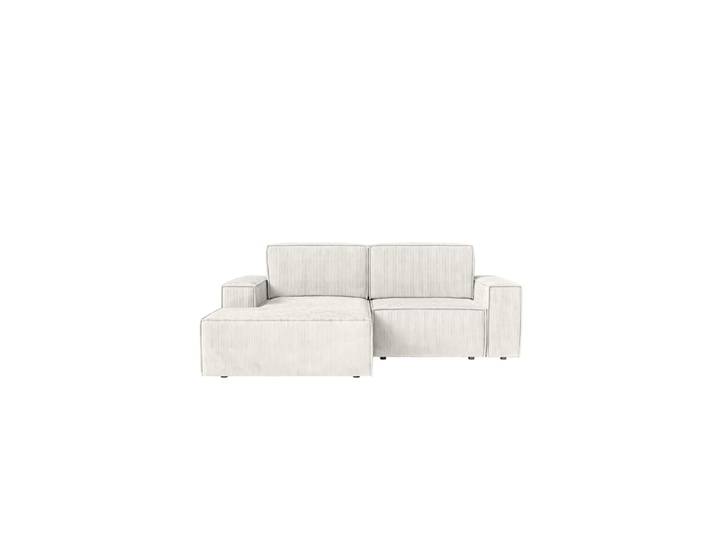 Sofa d'angle avec revêtement en corduroy, 2 places, blanc