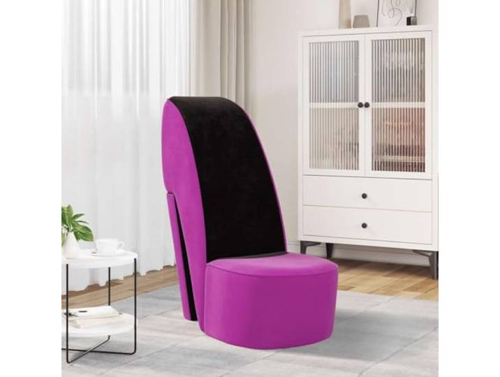 NLQMSU Stuhl, hoher Absatz, violett, Velours, modernes Design Originelle Sitzfläche, weicher Samt, trendige Dekoration, Statement, Wohnzimmer oder Schlafzimmer