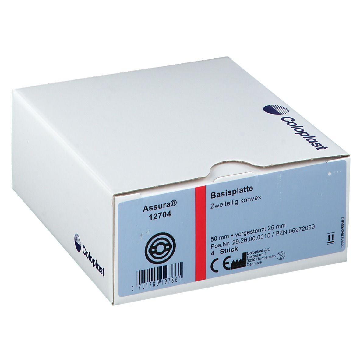 Assura Basisp.konvex Rr50 25mm m.Gürtelb. 4 St Basisplatte