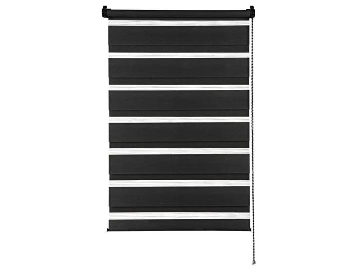 GARDINIA Doppelrollo zum Klemmen oder Kleben, Duo-Rollo ohne Bohren, Seitenzugrollo, Transparente und blickdichte Streifen, Schwarz, 100 x 150 cm