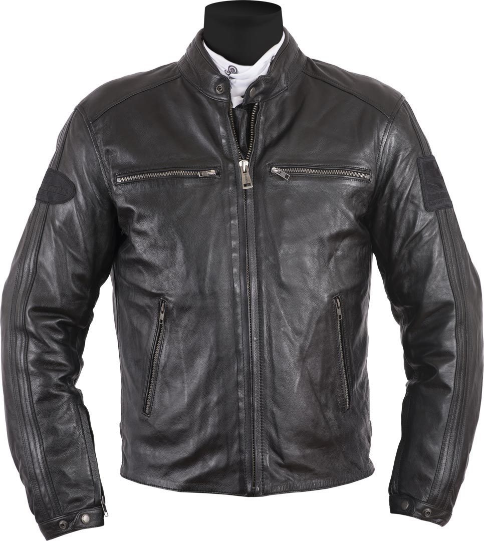 Helstons ACE Rag Motorrad Lederjacke 20160002-Noir-Noir-L