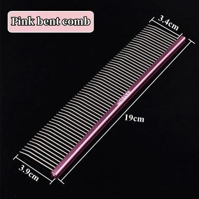 Uplifted Finds Pet Pink Professional Stainless Steel Dual Teeth Grooming Comb c
