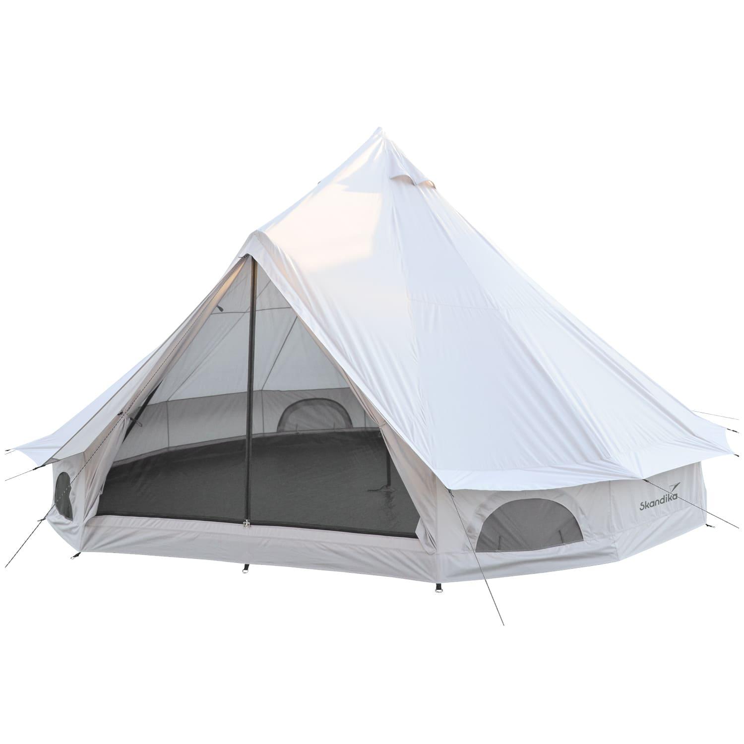 Skandika Tipi 500 für 10 Personen | Camping Zelt, recyceltes Oxford-Zeltmaterial, 300 cm Stehhöhe, 3000 mm Wassersäule, Moskitonetz