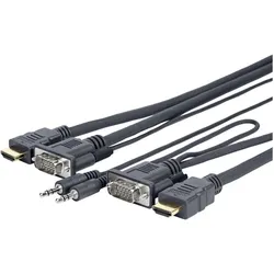 Vivolink PROVGAHDMIFLY7 Videokabel-Adapter VGA (D-Sub) + HDMI Typ A (Standard) (5 m), Videokabel, Schwarz