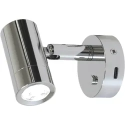 Frilight Aufbauspot Mini Tube D4 mit USB-C Ladeanschluss verchromt