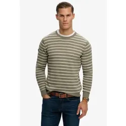 Superdry für Herren. M6110727A Bretonischer grüner Pullover von Merchant (S), Lässig, Baumwolle