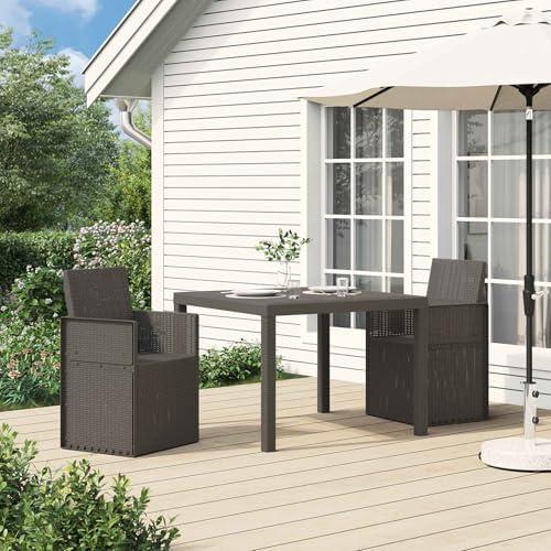 2er-Set Gartenstühle in Hellgrau, klappbar aus witterungsbeständigem PP, 53 x 47 x 88,5 cm, modernes Design für Terrasse, Balkon und Garten mit platzsparender Lagerung