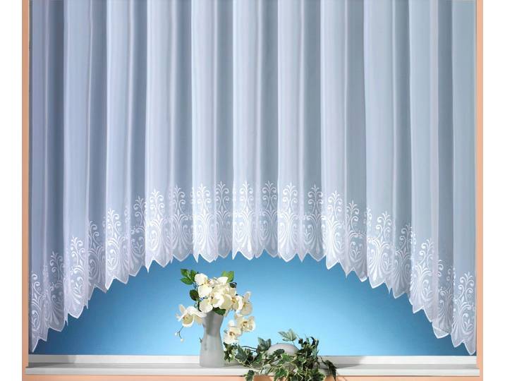 Gardine WECKBRODT Heidelberg Gr. 1, weiss (weiß), B:450cm H:145cm, Voile, Polyester, Gardinen, Gardine, echte Stickerei, Voile, transparent, C-Bogen, 1 Bordüre, Kante, Store