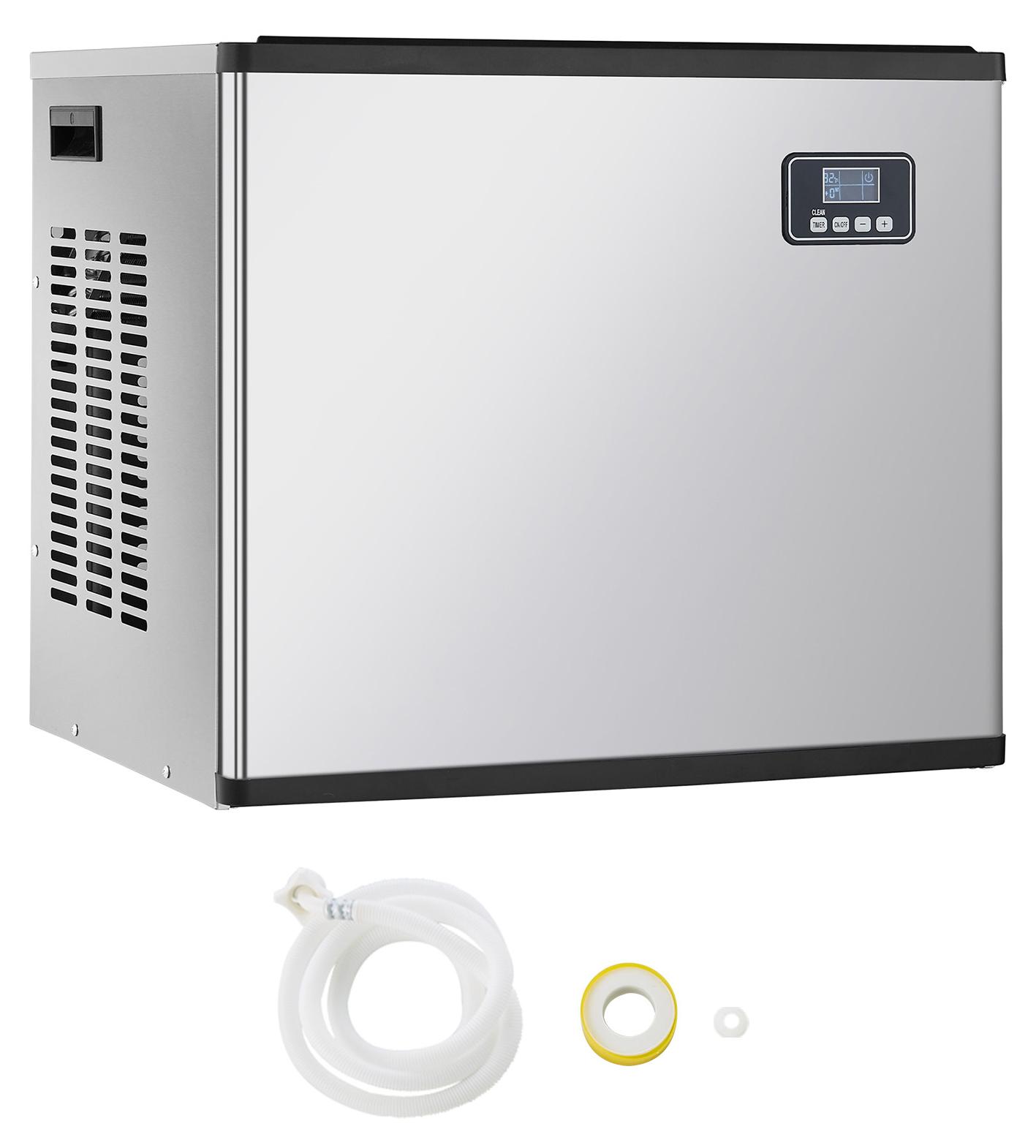 SucceBuy Gewerbliche Eismaschine (nur Kopf), 181,4 kg/Tag Edelstahlgerät mit Selbstreinigungsfunktion, zeitgesteuerter Eisproduktion und einstellbarer Dicke - perfekt für Restaurants, Bars, Cafés und Hotels