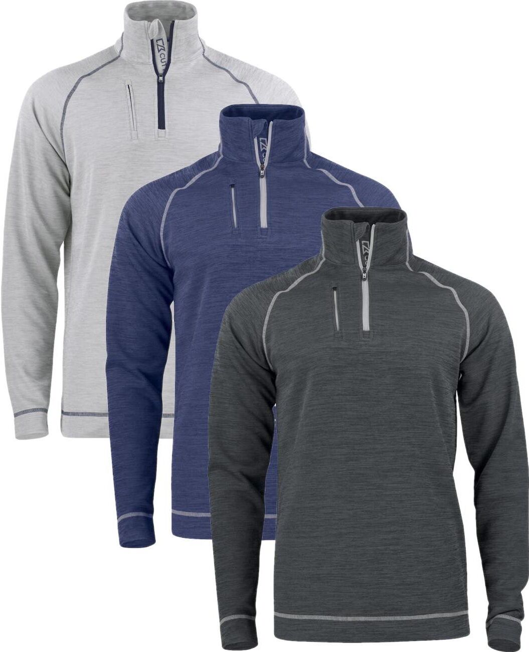 Cutter & Buck 358412 Chambers Hz Men Grey Melange 4xl