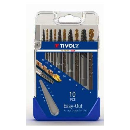 Tivoly Breaking screw removal set 10pcs. (For M3-M18 screws) HSS TiN (8 Millimeter) (?11901170052)