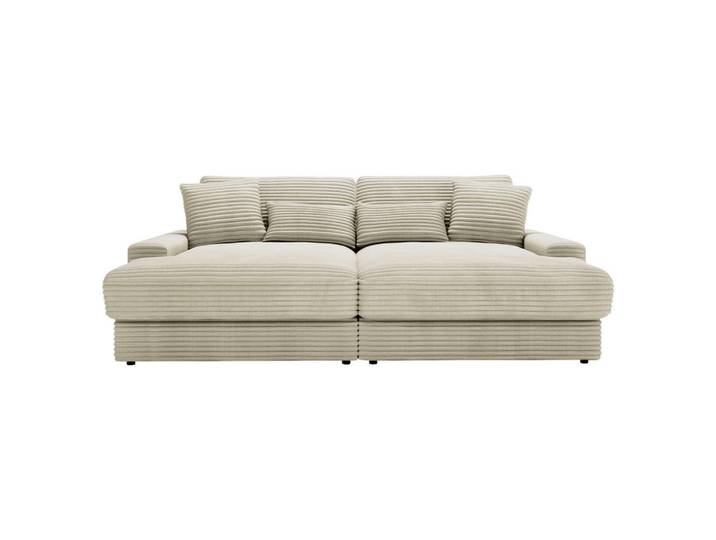 Carryhome Bigsofa, Creme, Kunststoff, 3-Sitzer, Füllung: Schaumstoff, Silikon,Schaumstoff, Silikon,Schaumstoff, Silikon, 230x85x190 cm, Typenauswahl, Rücken echt, haustierfreundlicher Bezug, Wohnzimmer, Sofas & Couches, Sofas, Bigsofas
