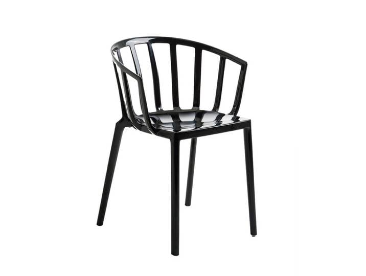 Kartell Stapelstuhl Venice schwarz, Designer Philippe Starck, 51x75x51 cm