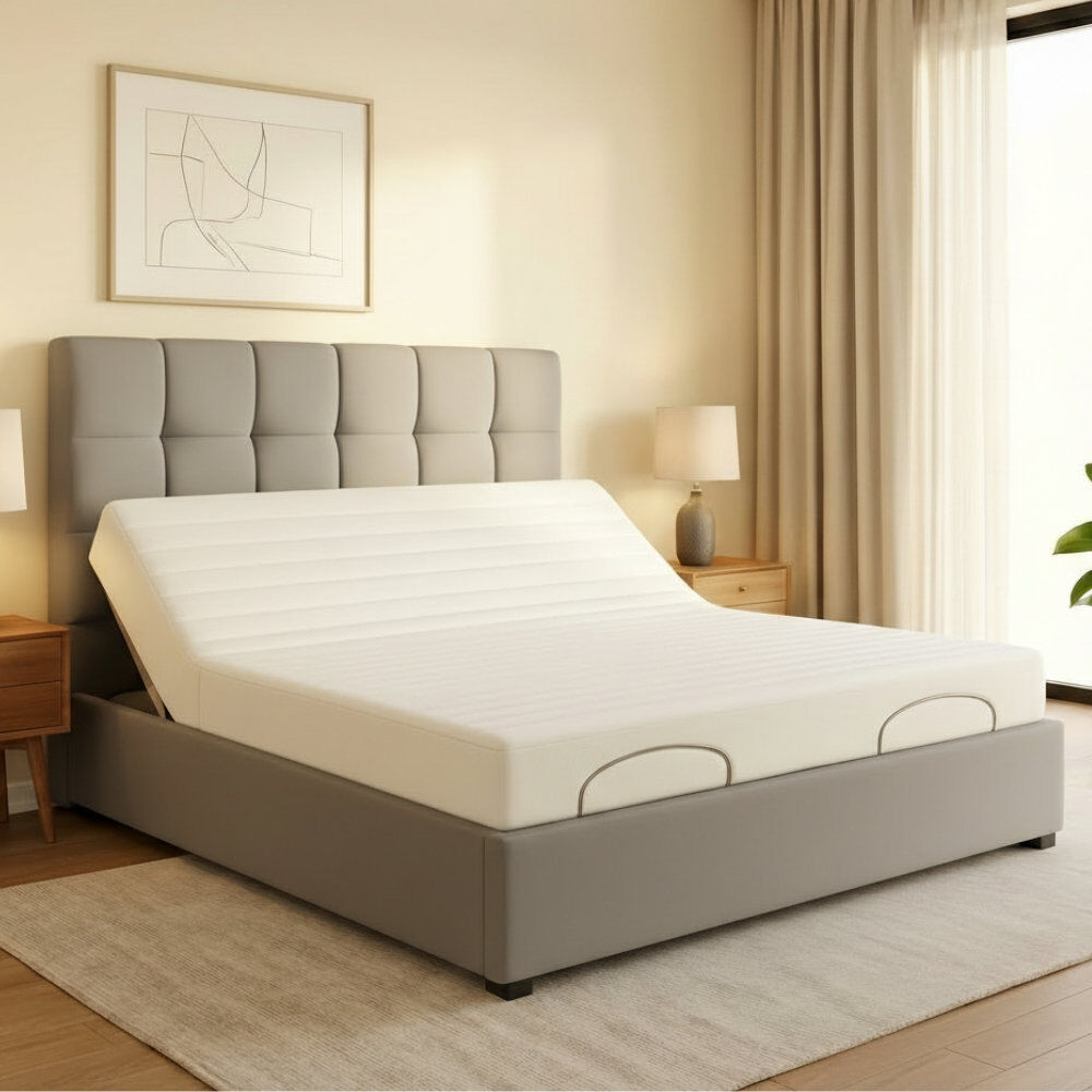 17 Stories Upholstered Bed Frame Plush Grey Double (4ft6): 140 cm x 209 cm