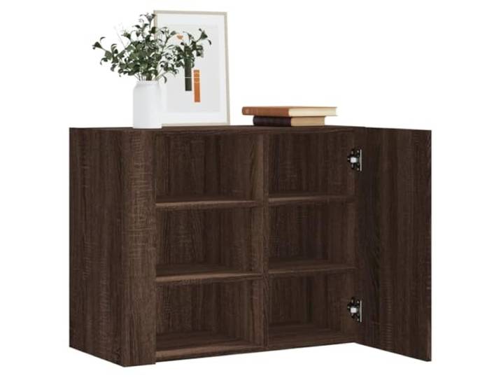 KTHLBRH Wandschrank Eiche braun 75 x 35 x 60 cm aus Spanplatte mit sechs Fächern für Organisation und Aufbewahrung, feuchtigkeitsbeständiges Material und kompaktes Design für Möbel