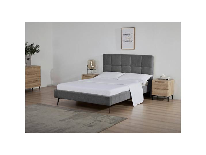 Boxxx Polsterbett, Dunkelgrau, Metall, Kiefer, vollmassiv, 140x200 cm, Bsci, Schlafzimmer, Betten, Polsterbetten
