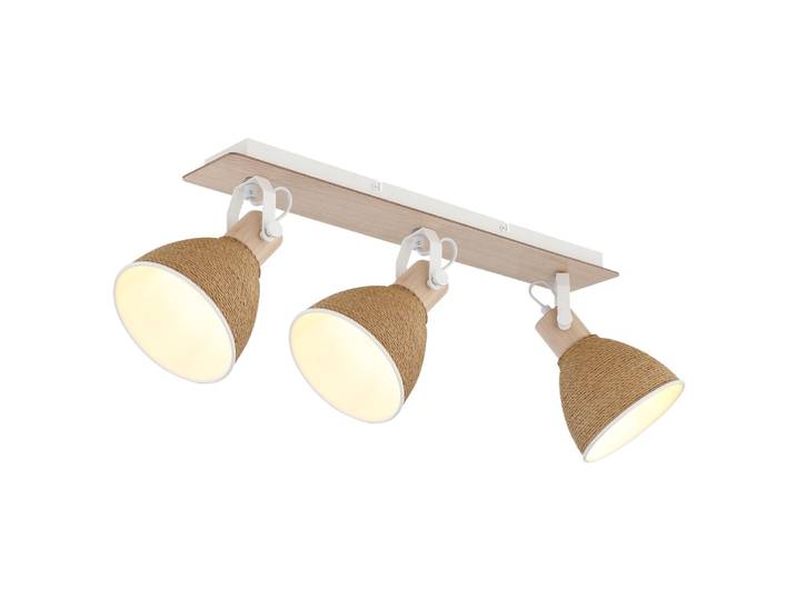 Spot De Plafond\, Luminaire De Plafond\, Lampe De Salon\, Spot Orientable\, Blanc\, Bois\, L 63 Cm