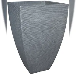 Geli Pflanztopf Rillenstruktur eckig Kunststoff H 60 cm grau