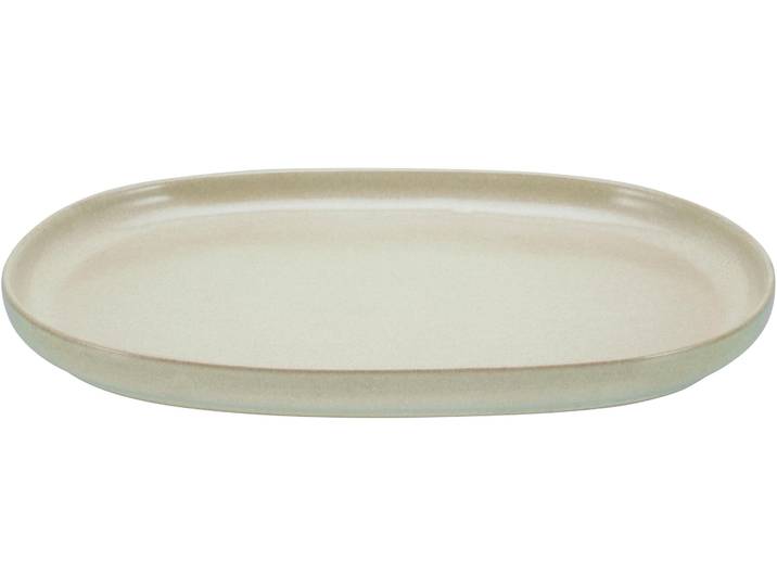 Servierplatte CREATABLE Uno, Servier-Platte oval , beige (sand), Steinzeug, Servierplatten, Servierplatte, Seidenmatte Spezialglasur, Harmonisch ausbalanciert