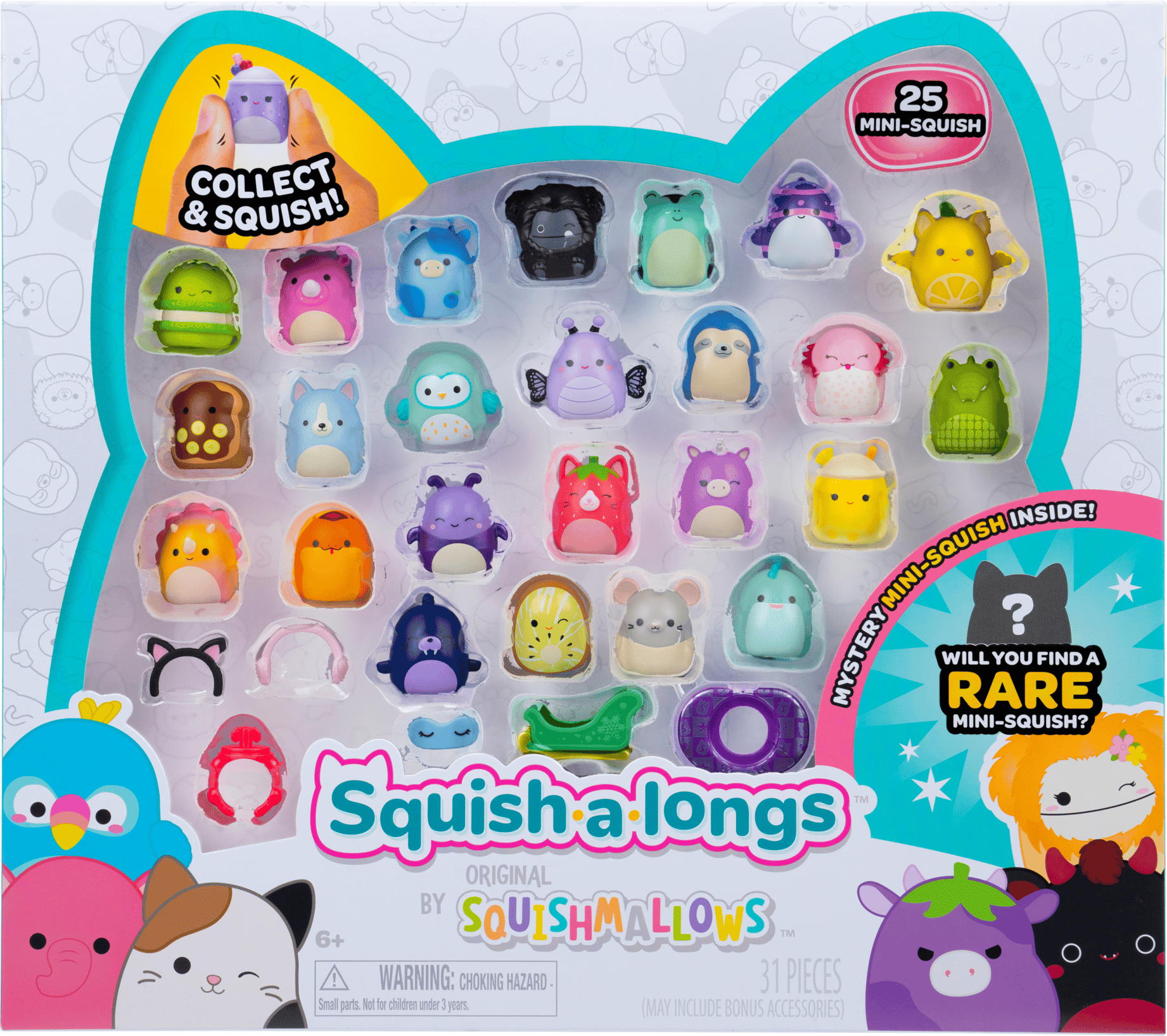 Squishmallows Squish-a-longs 25-Pack Mini Collectibles Style 1 Wave 7 by Jazwares