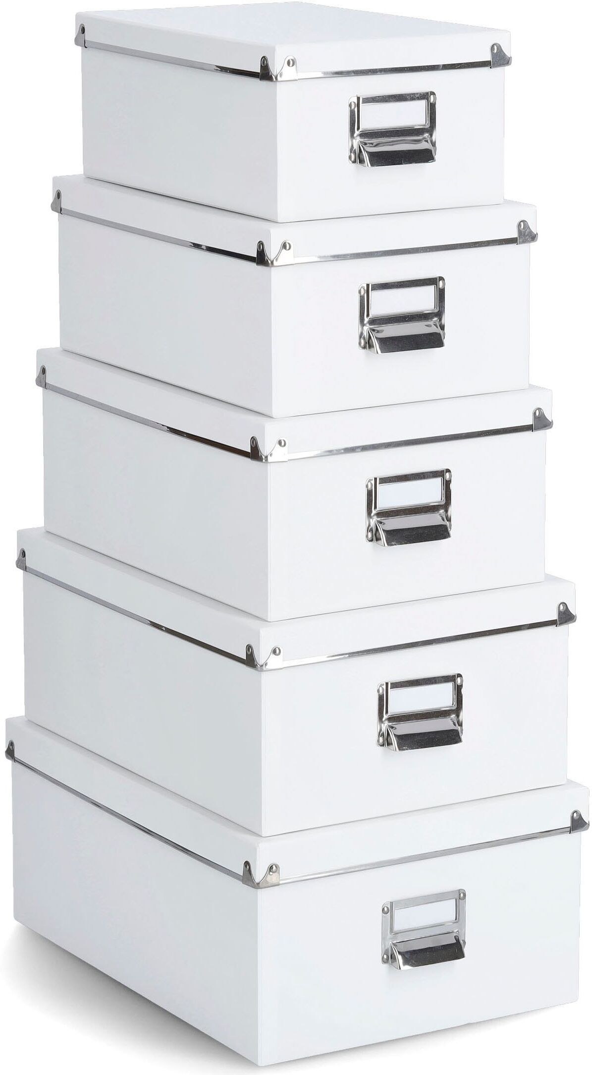 Aufbewahrungsbox ZELLER PRESENT, weiss (weiß), Pappe, Aufbewahrungsboxen, Aufbewahrungsbox, (5-tlg.) weiß Einheitsgröße