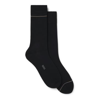 Businesssocken BOSS "2P RS Light rib CC", Herren, Gr. 43-46, schwarz (schwarz 001), Baumwollmischung, unifarben, elastisch, Socken