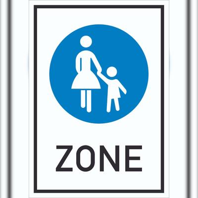 HB-Druck Schild Fußgängerzone A3 Rückseite selbstklebend