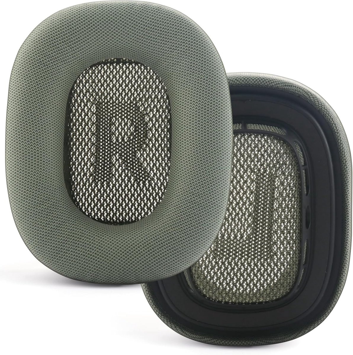 Groene oorkussens van netstof en eiwitleer met traagschuim voor Apple AirPods Max