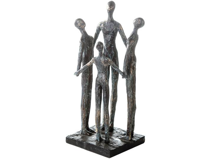 Dekofigur CASABLANCA BY GILDE Skulptur Group , braun (bronzefarben), B:12cm H:30cm T:12cm, Polyresin, Dekofiguren, Dekofigur, Dekoobjekt, Höhe 30 cm, mit Spruchanhänger, Wohnzimmer