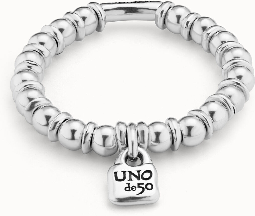 UNOde50 Pulsera elástica bañada en plata de ley Plateado M