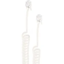 SHVP BS70134 - Telefonhörer-Spiralkabel, 2x 4P4C, weiß, 4m