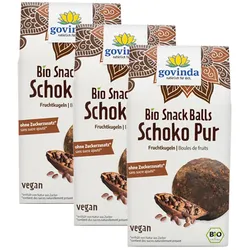 3er-Pack Bio-Snack-Balls Schoko Pur