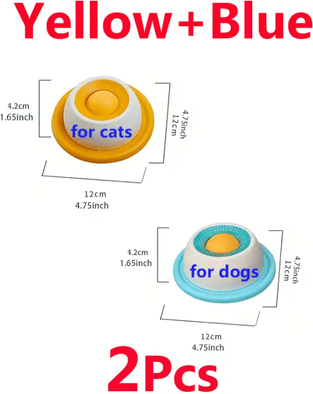 Inspire Curations Yogurt Lick Mat Slow Feeder Bowl For Cats & Dogs 2pcs blue Yellow