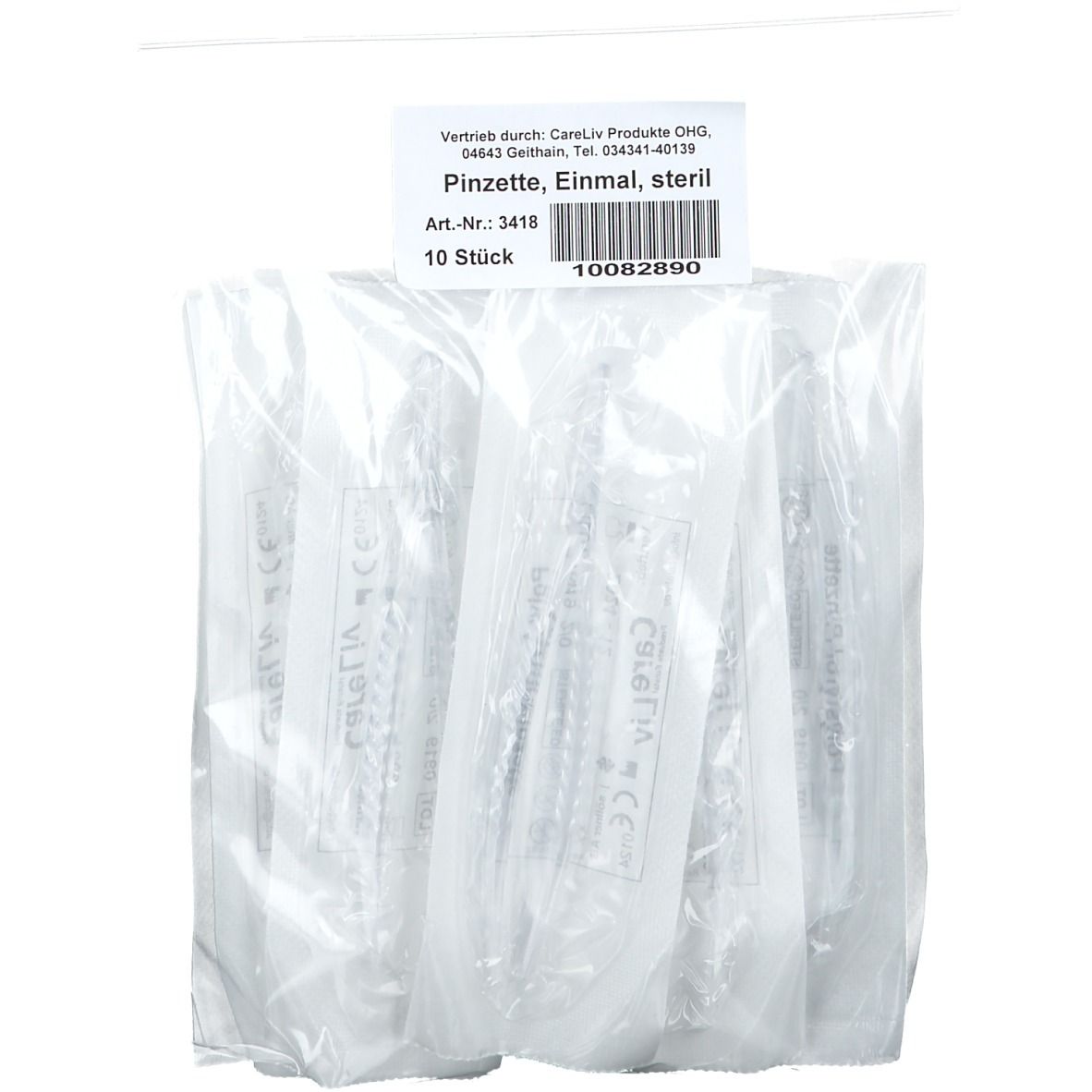 Pinzette Einmal steril Kunststoff 12,5 cm 10 St