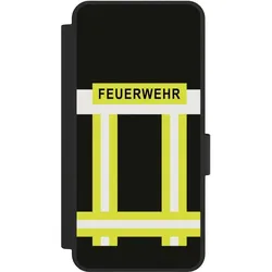 Nivocase Klapphülle für Samsung Galaxy S25 Edge Handyhülle aus Kunst Leder NIVOflip schwarz Beruf Feuerwehr (Samsung Galaxy S25 Edge), Smartphone Hülle, Schwarz