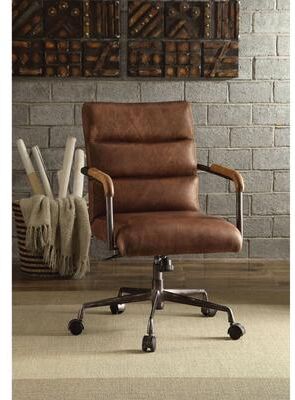 ACME Harith Executive Office Chair, Retro Brown Top Grain Leather