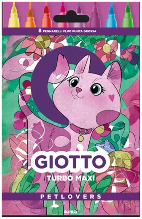 Etui 8 feutres Maxi Petlovers Chat - Giotto