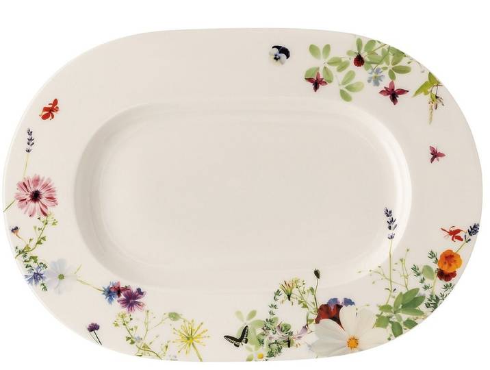 Rosenthal Servierplatte Brillance Grand Air Platte 34 cm, Bone China, (Platten), Platten